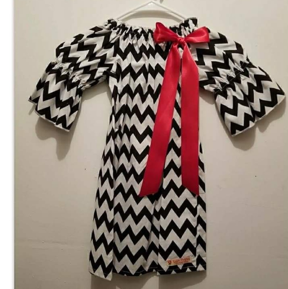 NWOT Handmade black Chevron dress